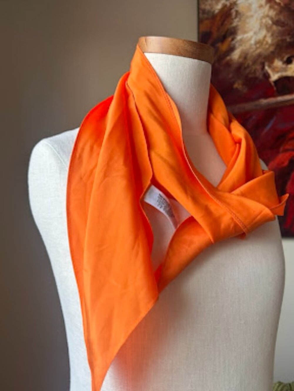Vintage Veresa by Vera Scarf | Bright Orange Solid Lightweight Mod Accessory |